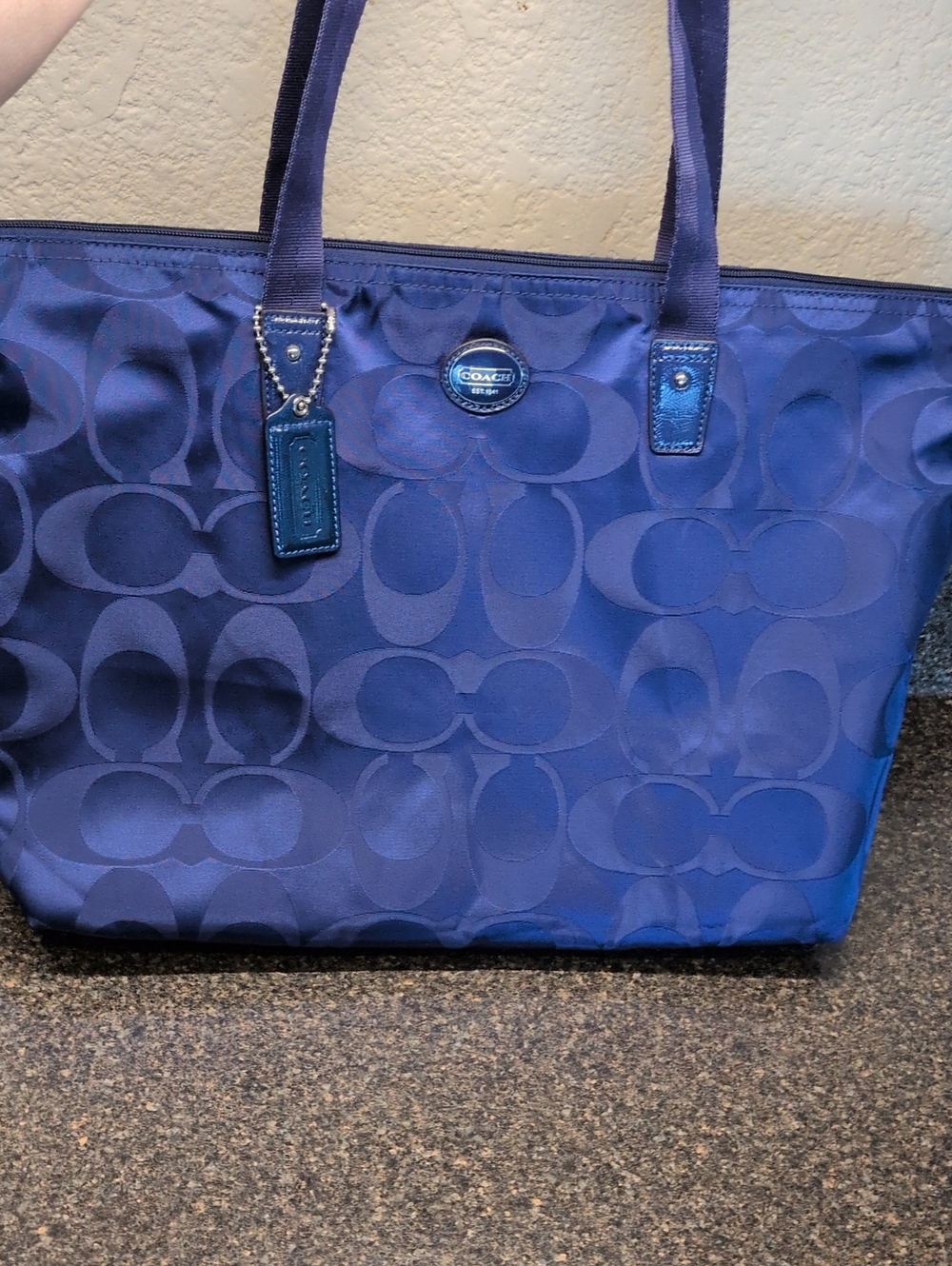 COACH Weekender Getaway Travel Convertible Tote Bag in Indigo/Navy Blue
